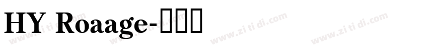 HY Roaage字体转换